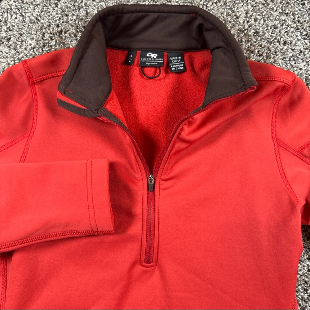 Outdoor Research Women’s Fleece-Lined Small Red-Orange‎ 1/4 Zip Pullover